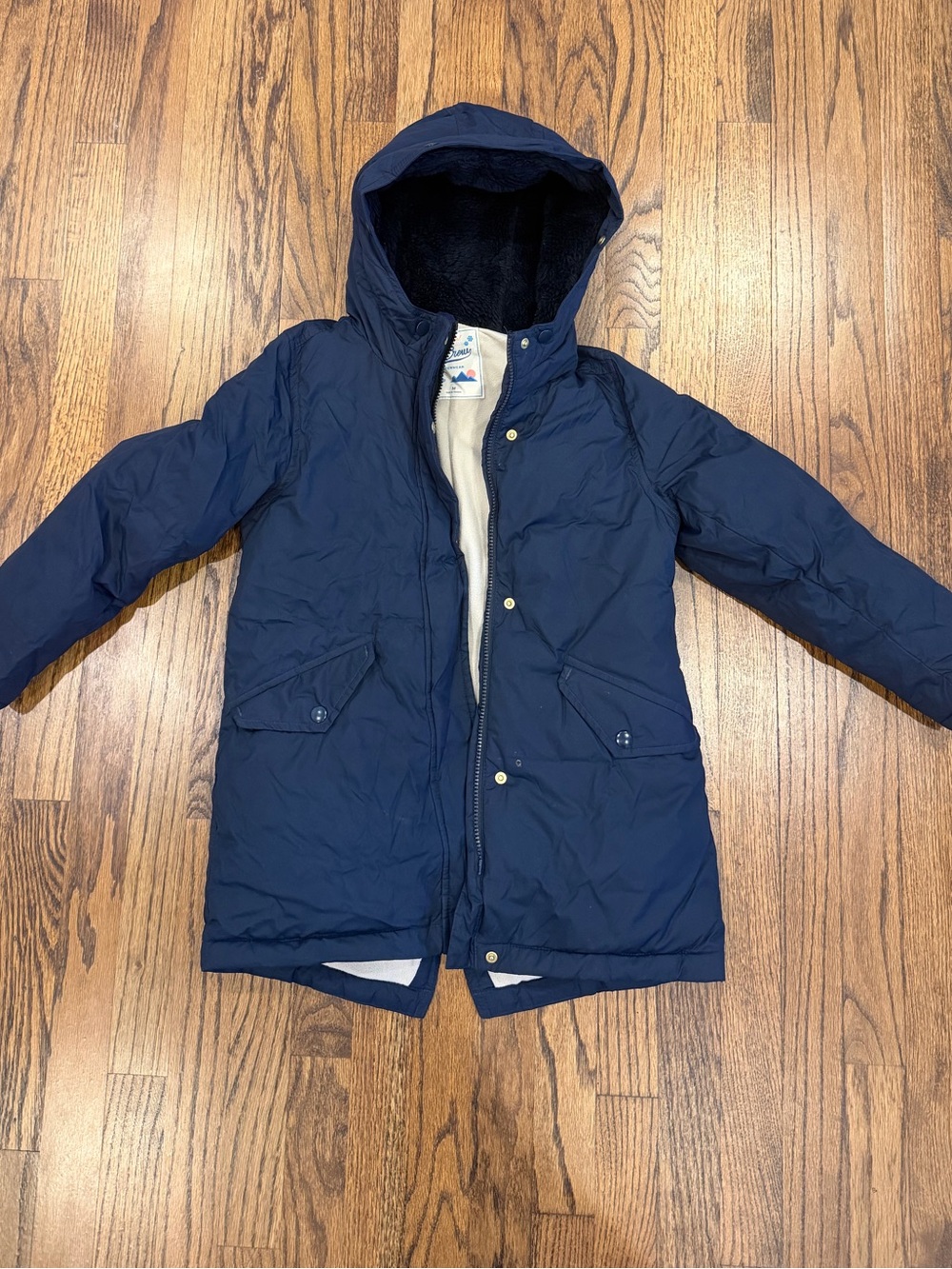 JCrew Crew Cuts Kids Navy Hooded Winter Coat